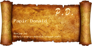 Papir Donald névjegykártya
